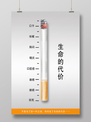香烟疾病生命的代价吸烟危害健康公益海报